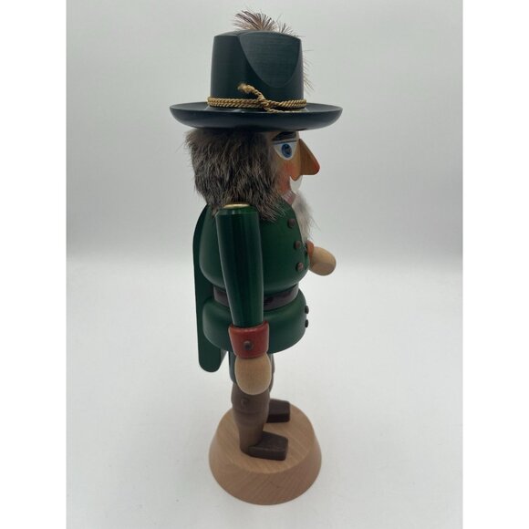Vintage 15" STEINBACH German Forest Warden Nutcracker Satchel Real Hair Beard - Picture 5 of 8